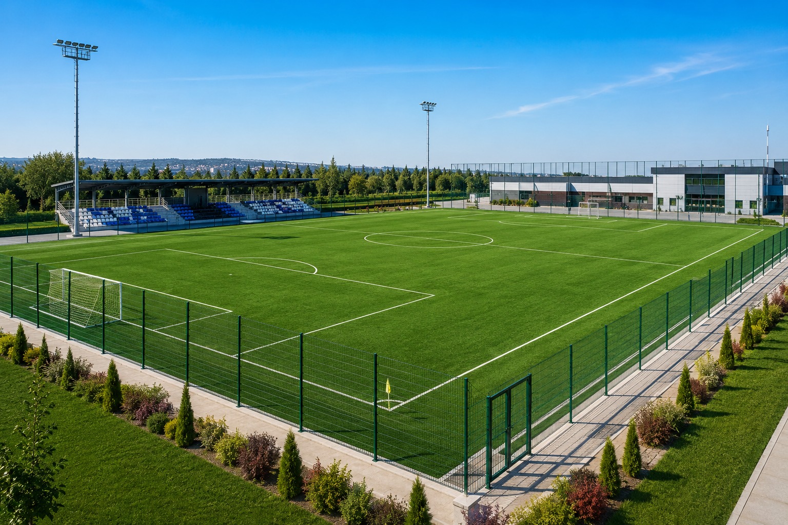 Havadan görünüm, futbol sahası peyzajı