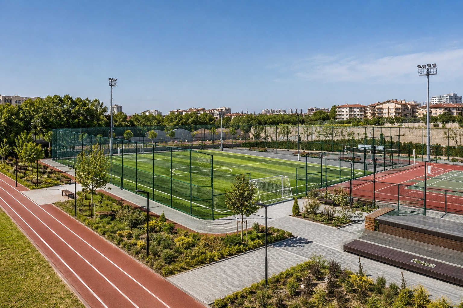 Sentetik çim spor sahası